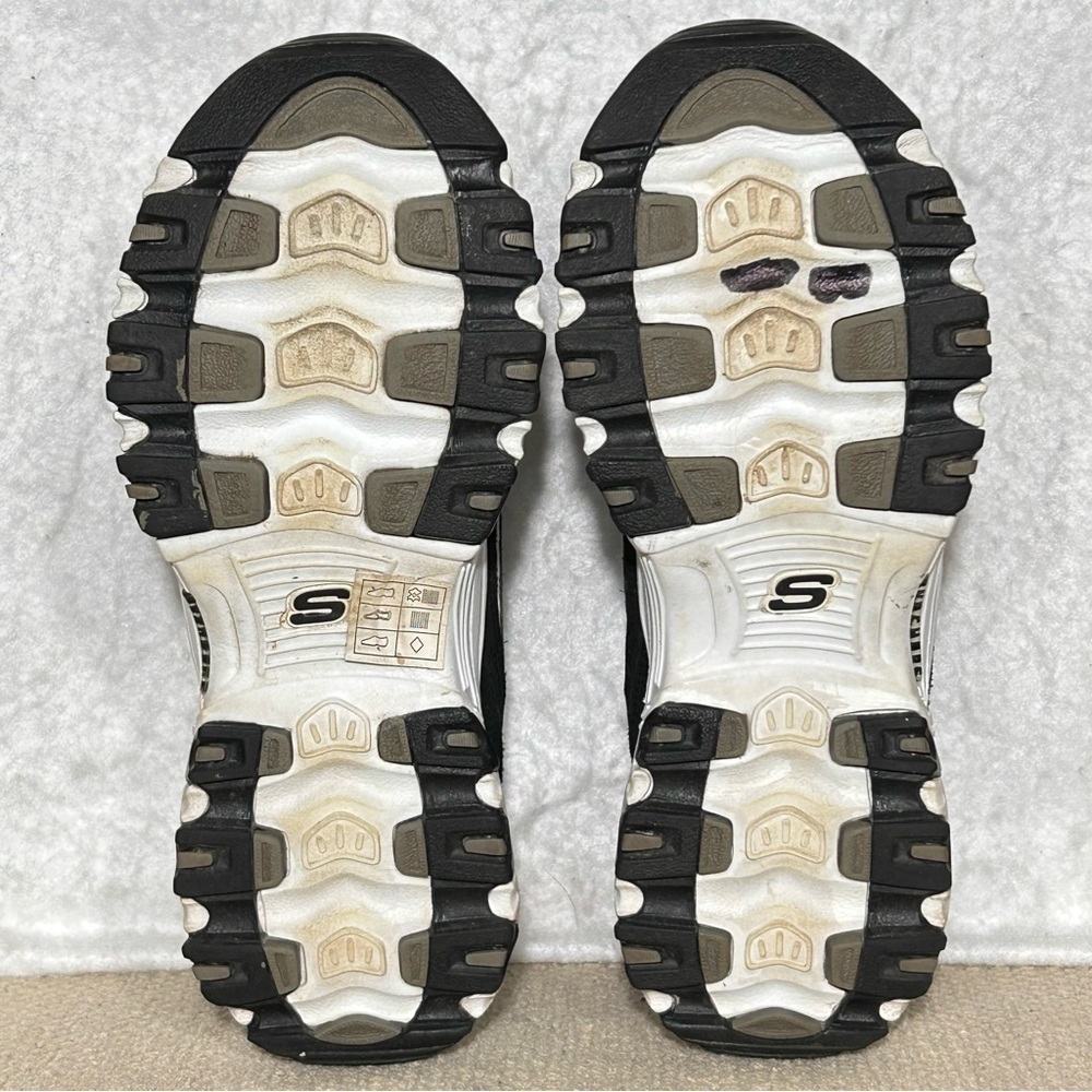 Skechers D'Lites Womens Black/White Me Time Leather/Textile Sneakers Shoes SZ 7 - Picture 8 of 11
